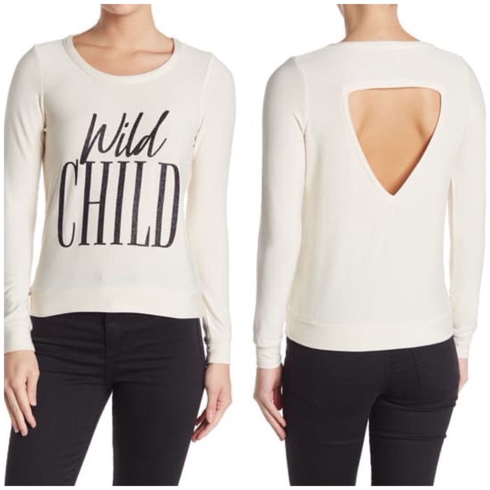 Chaser Wild Child Knit Open Back Pullover Top